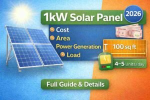 1kW Solar Panel System in India (2026) – Cost, Area, Power Generation & Load Explained